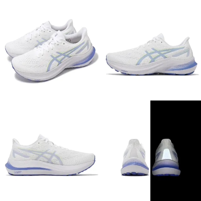 【asics 亞瑟士】慢跑鞋 GT-2000 12 D 女鞋 寬楦 白 藍 支撐 網布 回彈 運動鞋 亞瑟士(1012B504102)