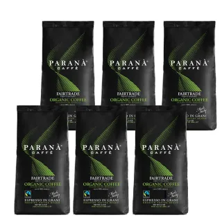 【PARANA  義大利金牌咖啡】認證公平交易咖啡豆 1公斤X6袋/箱(2024新鮮進口、組合價、獨特花果香)