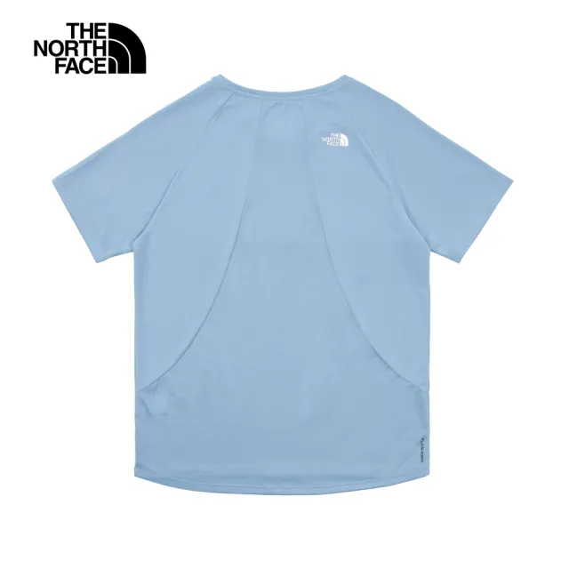 【The North Face 官方旗艦】北面女款藍色吸濕排汗舒適短袖T恤｜8825QEO