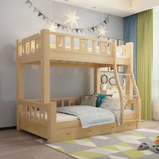 【HA Baby】兒童雙層床 可拆爬梯款-160床型 原木裸床版(上下鋪、床架、成長床 、雙層床、兒童床架、台灣製)