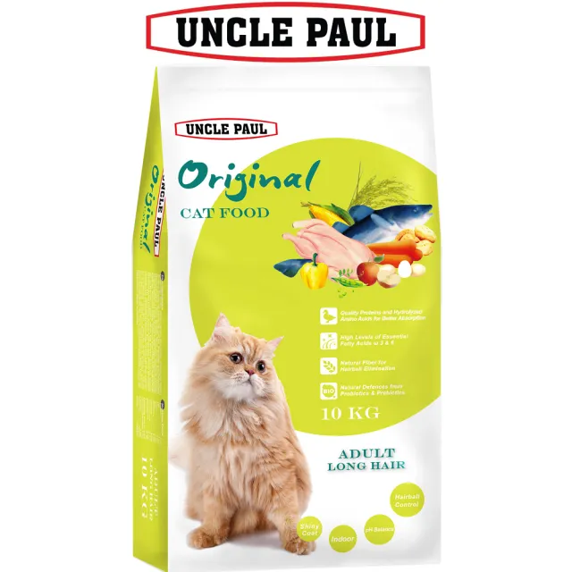 【UNCLE PAUL】2包超值組 保羅叔叔貓食 10kg 成貓 長毛貓(成貓 老貓 熟齡貓 貓飼料 寵物飼料)