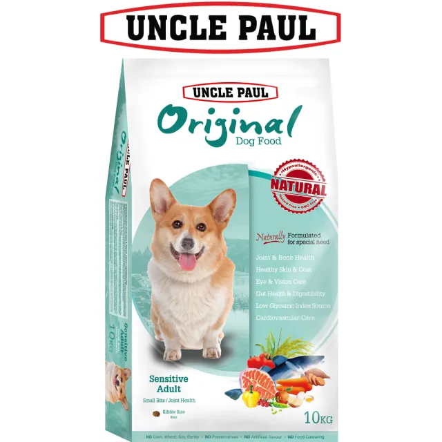 【UNCLE PAUL】2包超值組 保羅叔叔狗食 10kg 低敏成犬-小顆粒/顧關節(成犬 老犬 熟齡犬 狗飼料 寵物飼料)