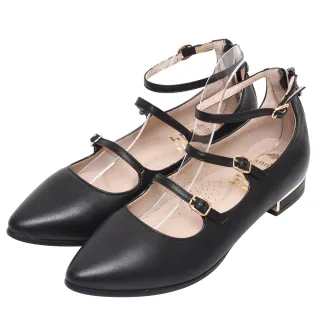 【Ann’S】時尚新鮮事-頂級綿羊皮三條細帶瑪莉珍平底鞋(黑)