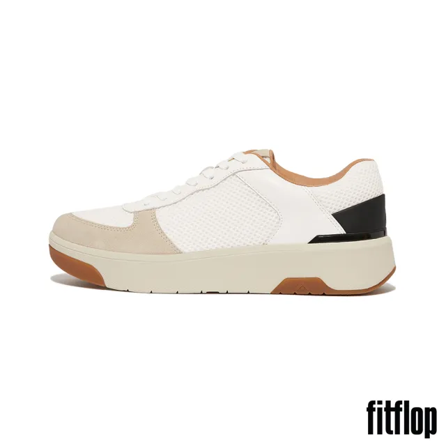 【FitFlop】全新 RALLY EVO 皮革/網布/麂皮休閒鞋-女(都會白/黑色)