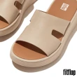 【FitFlop】F-MODE 原邊皮革H型厚底涼鞋-女(白石色)