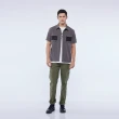 【JEEP】男裝 網布拼接彈性工裝短袖襯衫(灰色)
