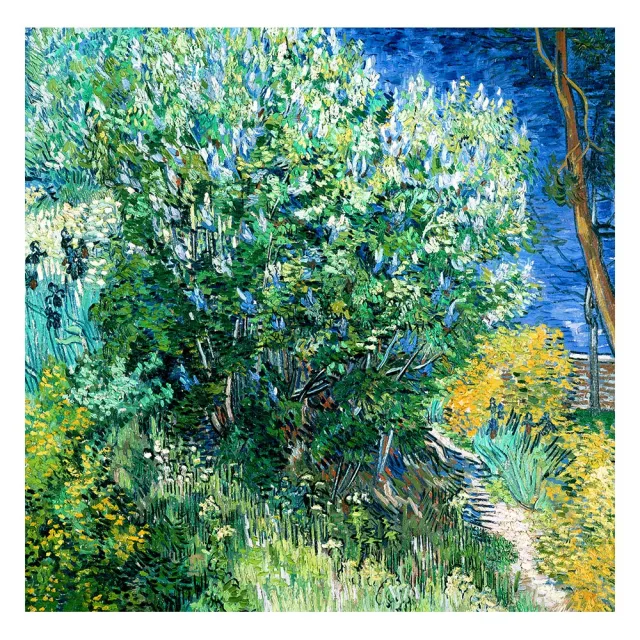 【御畫房】紫丁香花叢 國家一級畫師手繪油畫80×80cm(VF-173)
