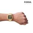 【FOSSIL 官方旗艦館】三眼計時/復古方形 不鏽鋼/皮革錶帶指針手錶(多款多色可選/母親節)