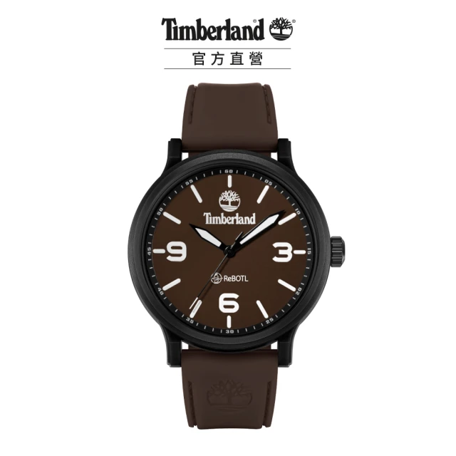 Timberland 中性 DRISCOLL系列 海洋塑料腕錶 矽膠帶-咖啡色46mm(TDWGM0029507)