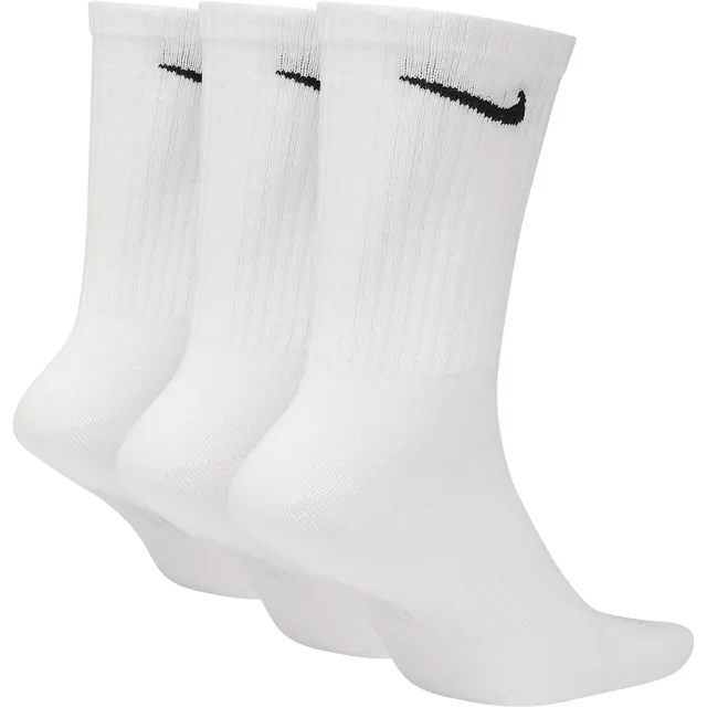 【NIKE 耐吉】三組 共九雙 Everyday Lightweight Crew Socks 白 長襪 三雙入 共三組(SX7676-100)