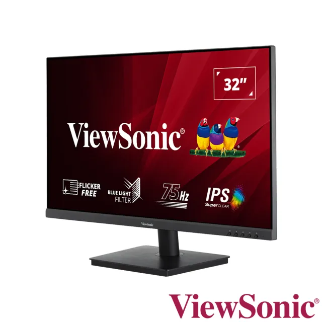 【ViewSonic 優派】VA3209-MH 32型 IPS FHD 75Hz 平面窄邊框螢幕(內建喇叭/4ms)