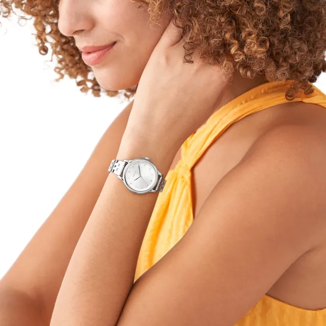 【FOSSIL 官方旗艦館】Laney系列 經典都會知性女錶 不鏽鋼鍊帶/米蘭錶帶指針手錶 34MM(多色可選)