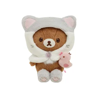 【San-X】拉拉熊 懶懶熊 貓咪湯屋系列 帽子絨毛娃娃 一起泡湯吧 茶小熊(Rilakkuma)