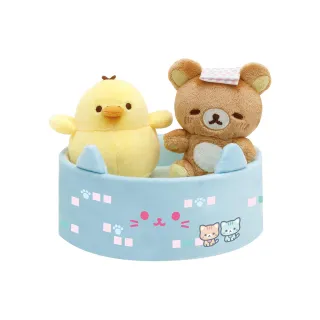 【San-X】拉拉熊 懶懶熊 貓咪湯屋系列 澡堂迷你娃娃組 拉拉熊與小黃雞(Rilakkuma)