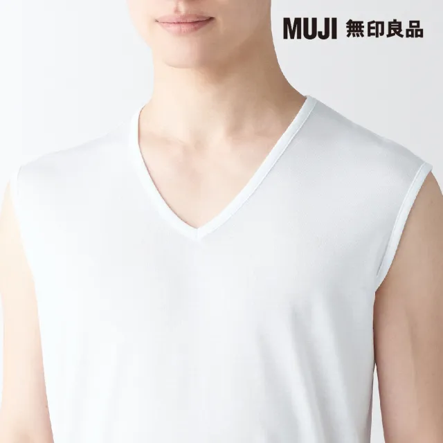 【MUJI 無印良品】男涼爽柔滑V領無袖T恤(共5色)