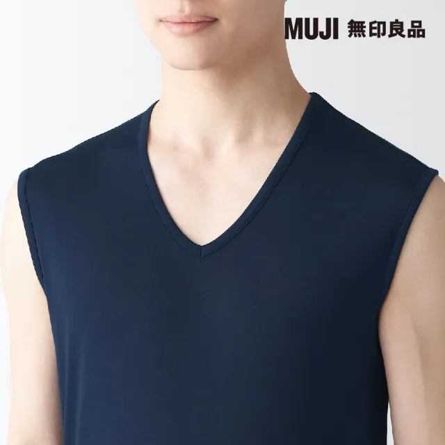 【MUJI 無印良品】男涼爽柔滑V領無袖T恤(共5色)