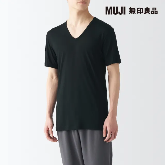 【MUJI 無印良品】男涼爽柔滑V領短袖T恤(共5色)