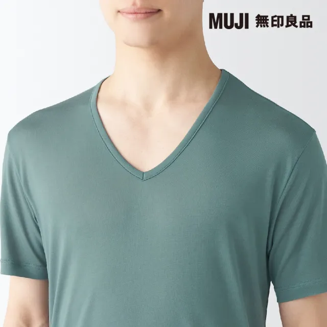 【MUJI 無印良品】男涼爽柔滑V領短袖T恤(共5色)