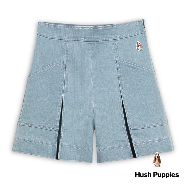 Hush Puppies 女裝 褲裙 百褶造型牛仔寬褲裙(淺藍 / 43222101)