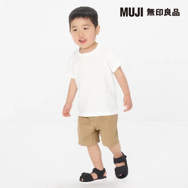 【MUJI 無印良品】幼兒棉混聚酯纖維容易穿脫圓領短袖T恤(共6色)