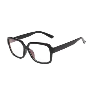 【MEGASOL】UV400抗UV濾藍光眼鏡時尚男女中性大框手機眼鏡(黑框矩方大框PX-5218-多色選)