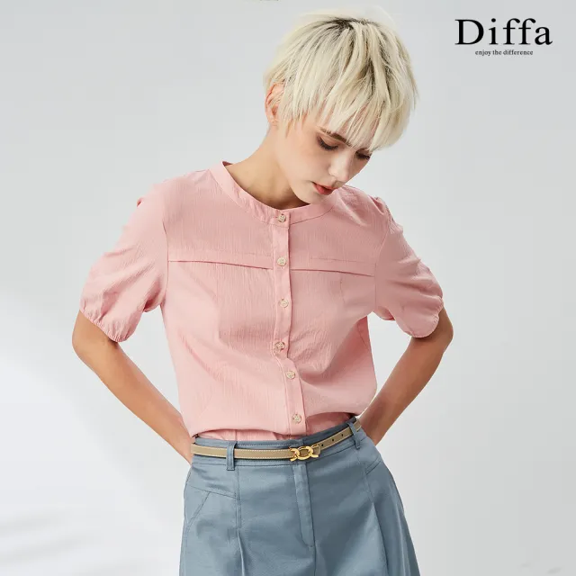 【Diffa】美型剪裁開釦設計上衣-女