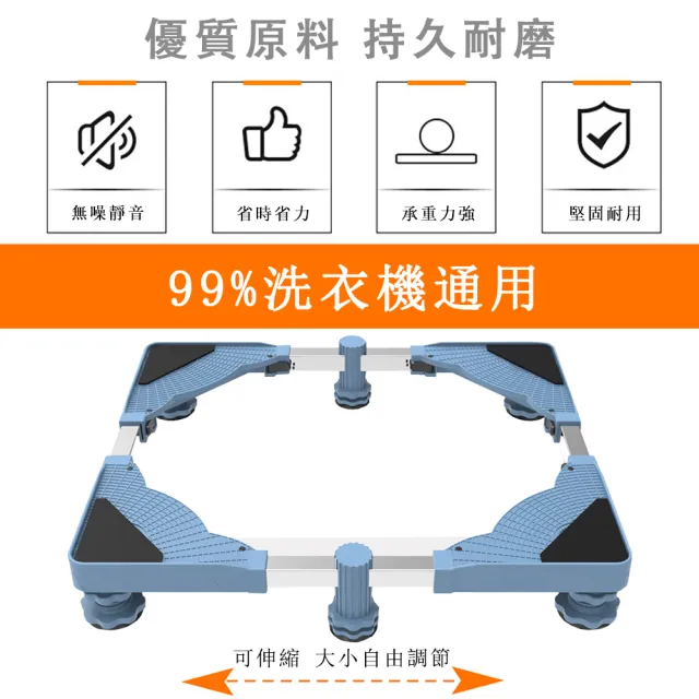 【銘利萊】冰箱底座 墊高支架 置物架 支撐架 增高支架 單管洗衣機底座 加高加大款 固定托架