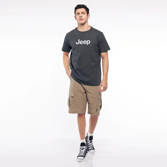 【JEEP】男裝 時尚經典品牌LOGO短袖T恤(深灰)
