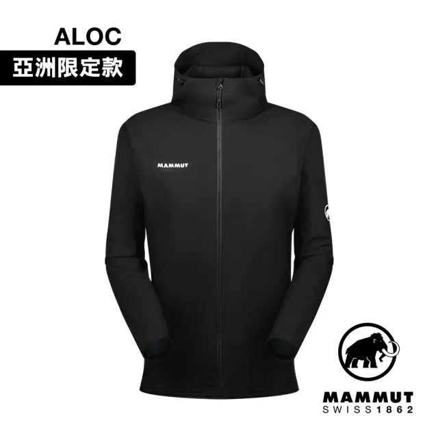 【Mammut 長毛象】GRANITE SO Hooded Jacket AF Men 防潑水軟殼連帽外套 黑色/白色 男款 #1011-00322