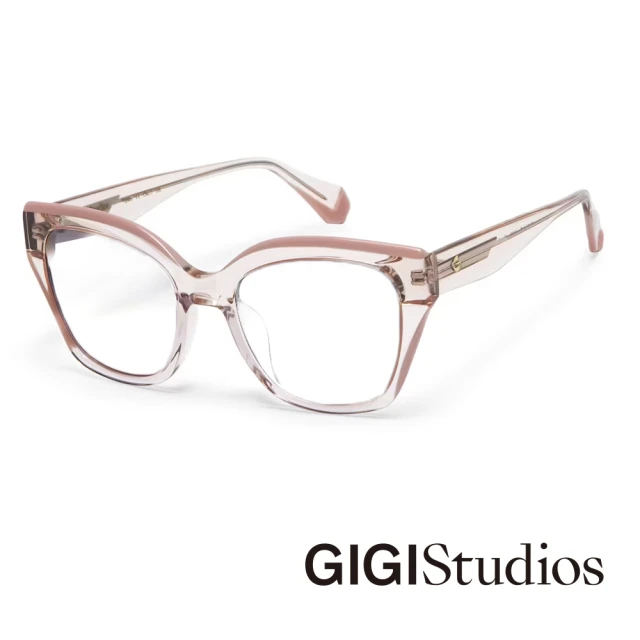 GIGI StudiosGIGI Studios 幾何曲線粗框貓眼光學眼鏡(水晶粉 - POPPY-67322/6)