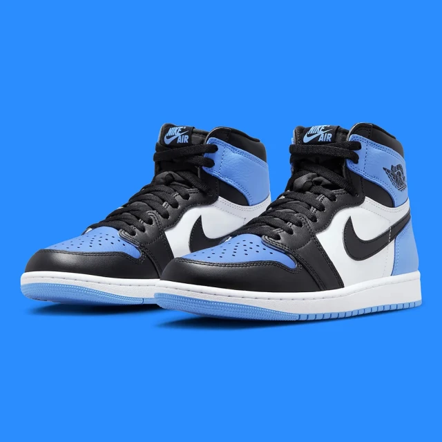 NIKE 耐吉NIKE 耐吉 休閒鞋 Air Jordan 1 University Blue 黑色 大學藍 經典 復古 穿搭 潮流 AJ1(DZ5485-400)