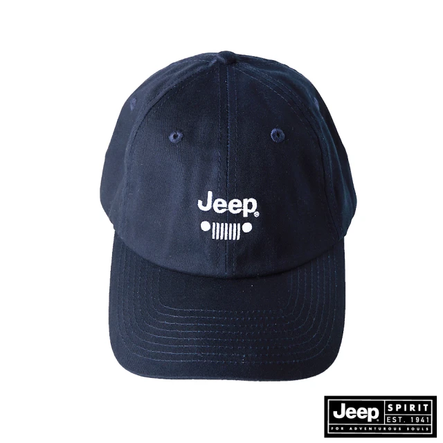 JEEP 經典品牌LOGO車頭燈刺繡棒球帽(深藍)