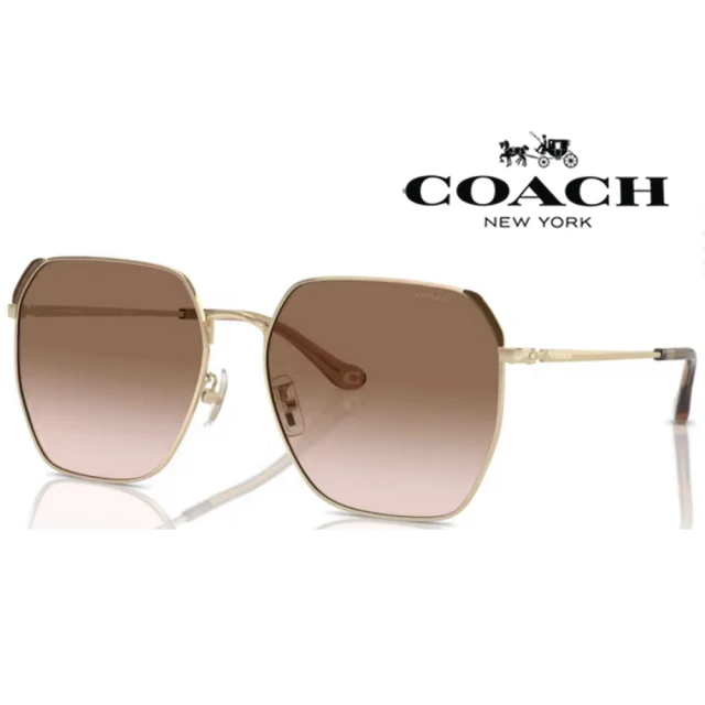 COACH 亞洲版 時尚金屬大鏡面太陽眼鏡 典雅簡約設計 H