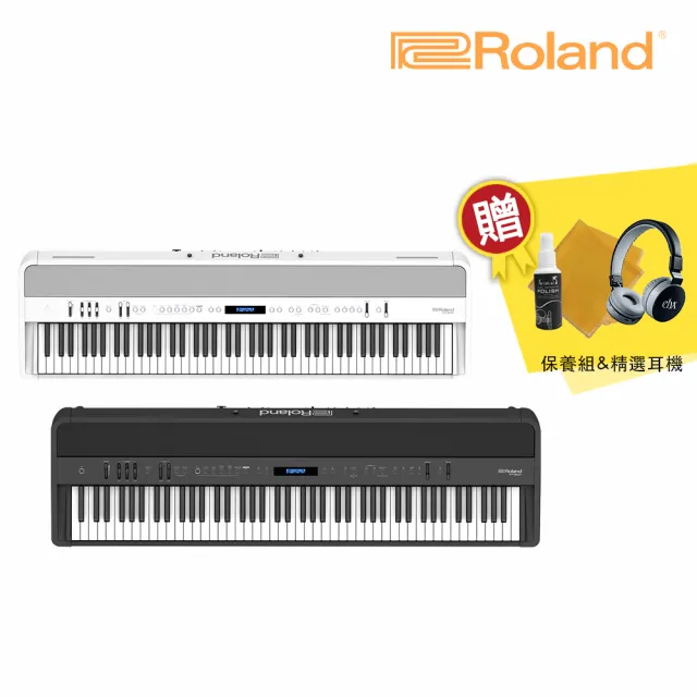 【ROLAND 樂蘭】FP-90X 旗艦便攜式 數位電鋼琴 單主機款 黑/白(贈延音踏板 譜架 耳機 保養組 原廠保固兩年)