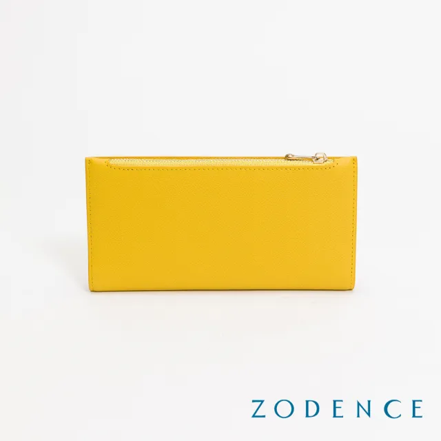 【ZODENCE 佐登司】LIZ進口牛皮對開輕薄長夾(黃色)