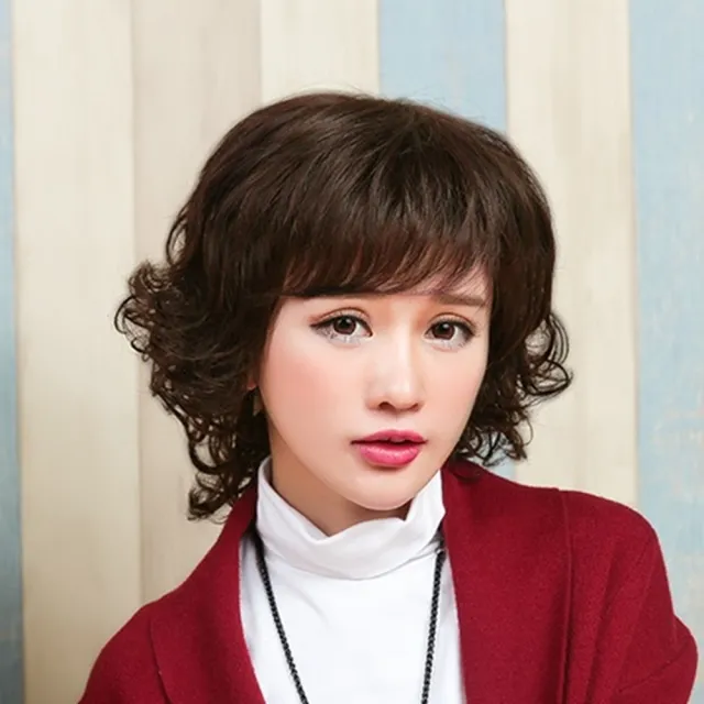 【巴黎精品】現貨+預購 女短假髮真髮假髮透氣假髮片輕量免打理隱形增髮量假髮接髮(蓬鬆反翹捲髮5色a1cq15)