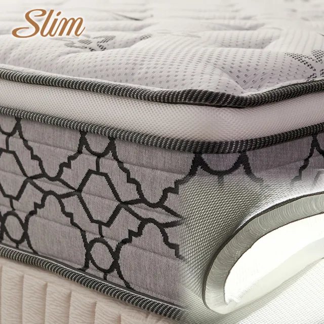【SLIM溫控紓壓型】親膚記憶膠乳膠抗菌獨立筒床墊(雙人加大6尺)