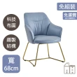 【AT HOME】藍色科技布質鐵藝休閒椅/餐椅  現代新設計(哈佛)