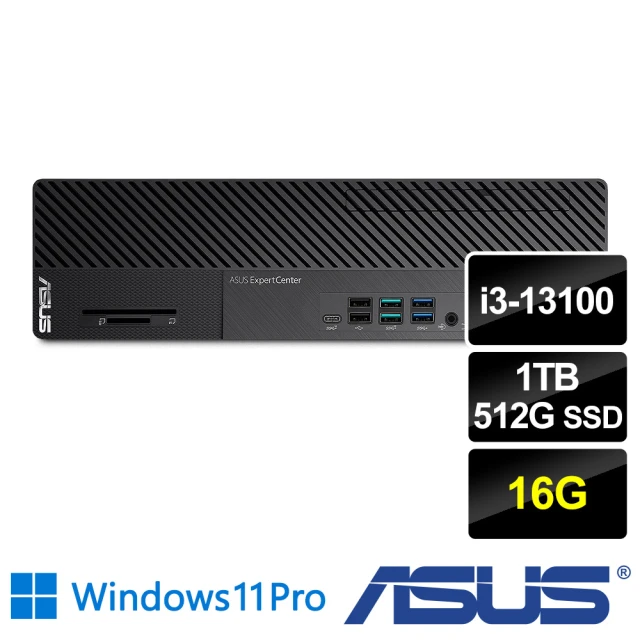 【ASUS 華碩】i3四核薄型商用電腦(M700SE/i3-13100/16G/1TB HDD+512G SSD/W11P)