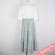【betty’s 貝蒂思】鏤空蕾絲雪紡格紋長洋裝(綠格子)