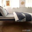 【LUST生活寢具】都會諾曼 100%精梳純棉、雙人6尺床包/枕套/薄被套組(台灣製)
