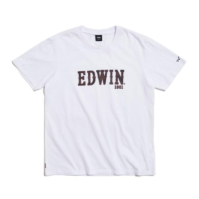 【EDWIN】男裝 溫變迷彩印花短袖T恤(白色)