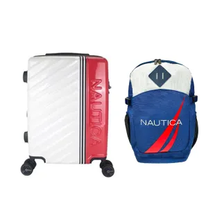 【NAUTICA】超值組24吋跳色經典萬向輪行李箱 送後背包(航空登機箱 拉桿旅行箱 商務辦公 旅遊渡假首選)