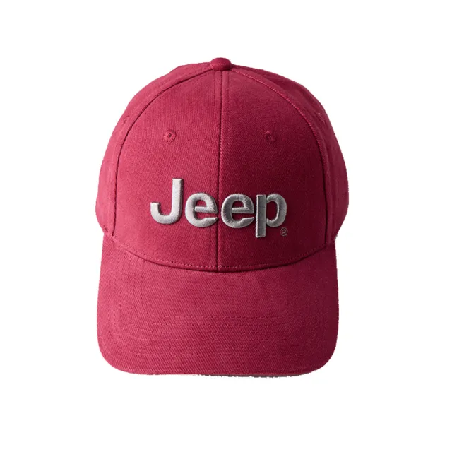 【JEEP】經典品牌LOGO刺繡棒球帽(紅色)