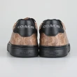 【COACH】COACH專櫃款LOWLINE字母LOGO印花塗層帆布拼接皮革低筒運動鞋(卡其x黑)