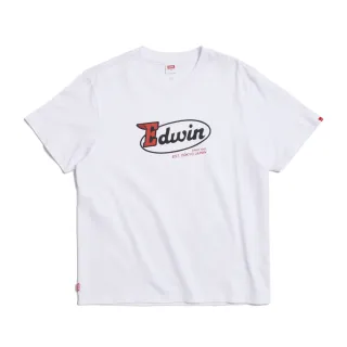 【EDWIN】男裝 超重磅LOGO短袖T恤(白色)