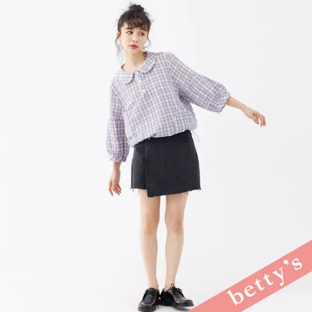 【betty’s 貝蒂思】不收邊個性牛仔褲裙(牛仔黑)