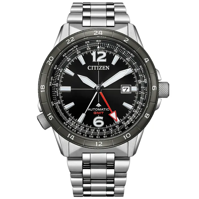 【CITIZEN 星辰】台灣限量100只 GMT雙時區 飛行 機械腕錶 錶 週年慶 雙11 (NB6046-59E)