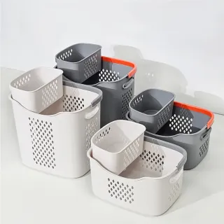 【ONE HOUSE】簡單可分類 豆豆 洗衣籃髒衣籃-四件組 小款x2+中款x1+大款x1(任選 1組)