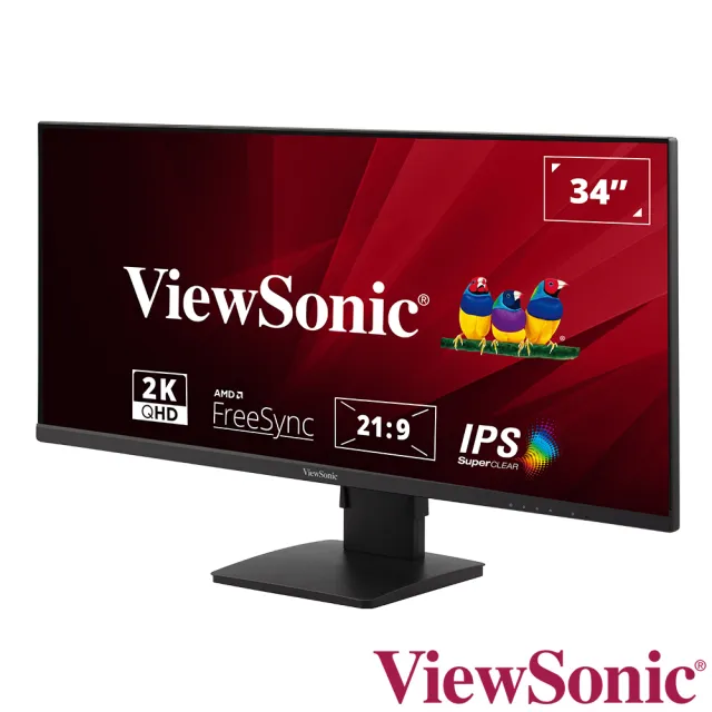 【ViewSonic 優派】VA3456-MHDJ  34型 IPS WQHD 21:9 60Hz 護眼電腦螢幕(內建喇叭/可旋轉/升降腳架/4ms)